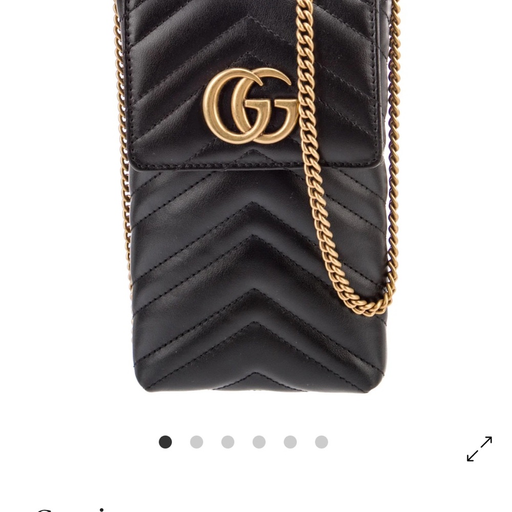 Gucci Marmont Black Quilted Leather Bag with Gold crossbody chain
